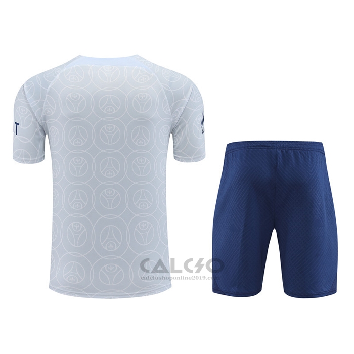 Tuta da Track Paris Saint-Germain Manica Corta 2022-2023 Grigio - Pantaloncini